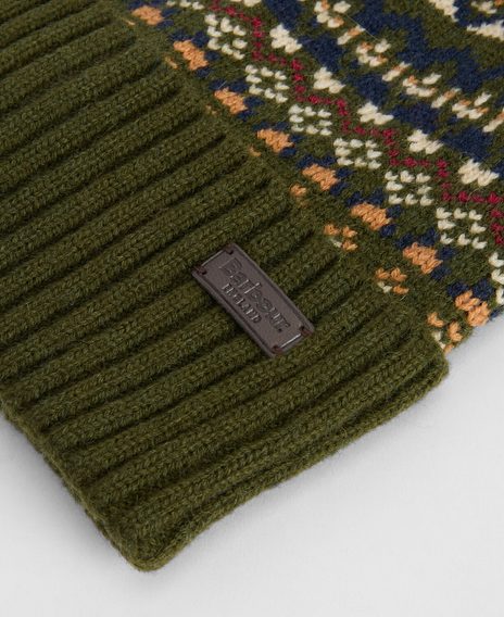 Barbour Marlow Fair Isle Beanie — Olive