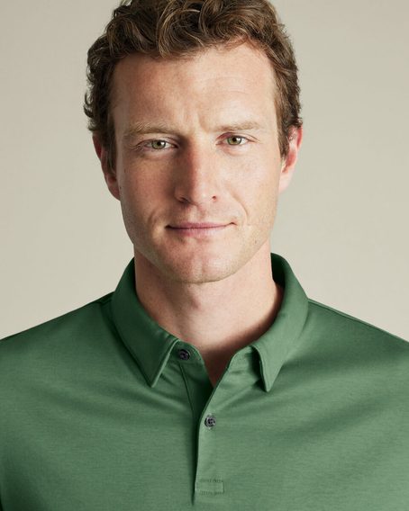 Charles Tyrwhitt Smart Jersey Polo — Green