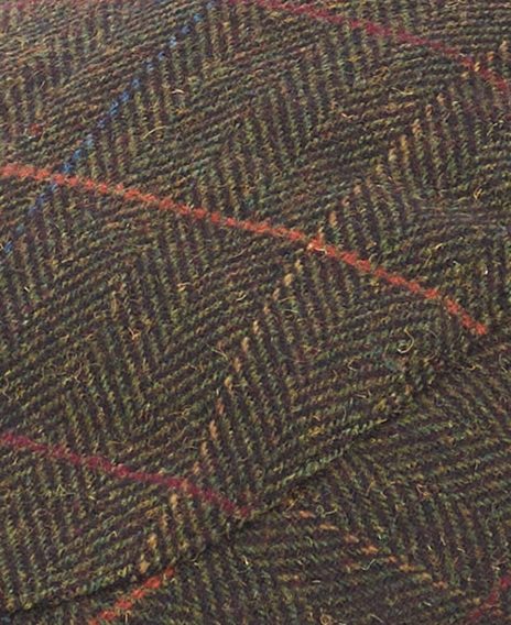 Barbour Wilkin Flat Cap — Olive Herringbone