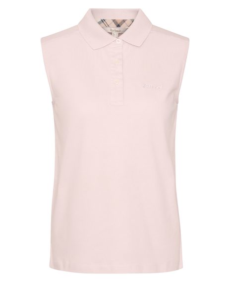 Barbour Bowford Sleeveless Polo Top — Primrose Pink