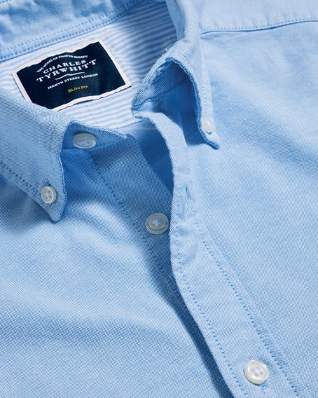 Charles Tyrwhitt Button-Down Collar Stretch Oxford Shirt — Sky Blue