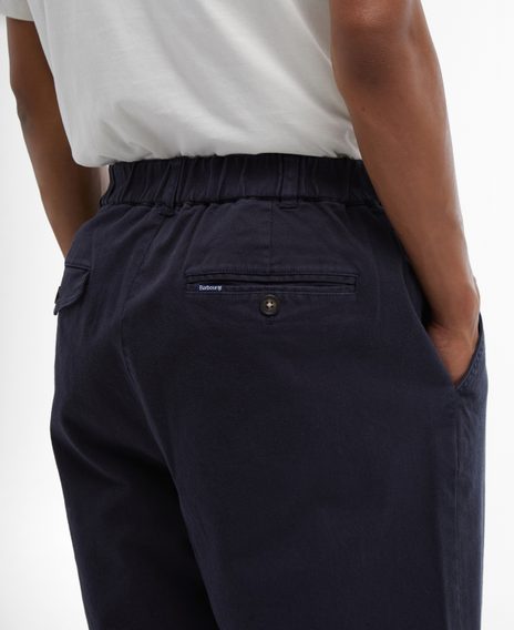Barbour Washed Stretch Relaxed Trousers — Dark Navy