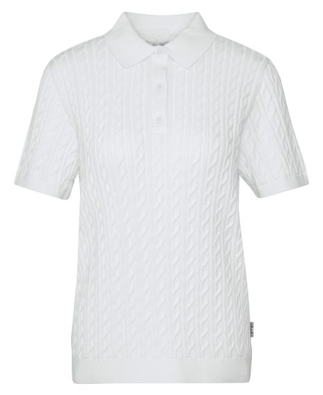Barbour Hartland Knitted Polo Jumper — Cloud