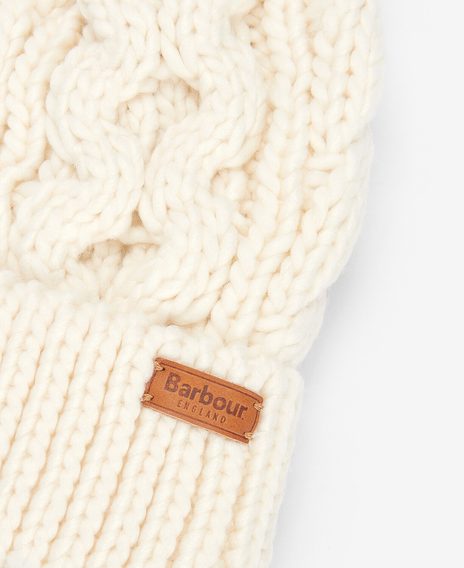 Barbour Penshaw Cable-Knit Beanie — Cloud