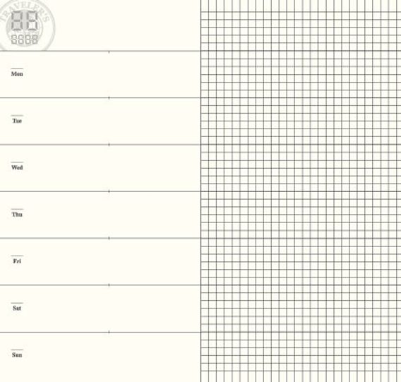 TRAVELER'S 019 — Free Diary (Weekly + Memo)