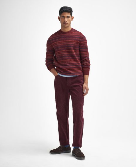 Barbour Stretch Cord Regular Trousers — Dark Merlot