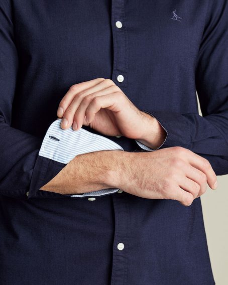 Charles Tyrwhitt Stretch Washed Oxford Shirt — Ink Blue