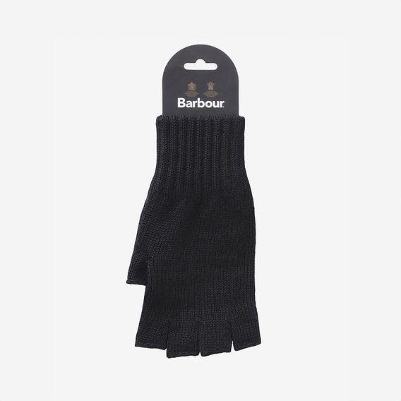 Barbour Fingerless Gloves — Black