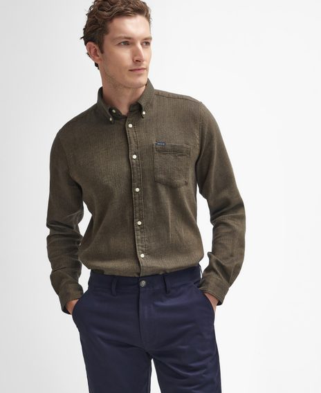Barbour Sueded Sateen Tailored Fit Trousers — Dark Navy