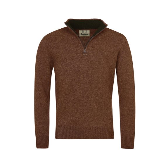 Barbour Nelson Essential Half Zip Sweatshirt — Dark Sand