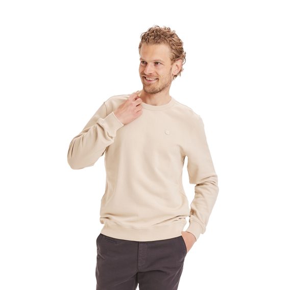 Памучен пуловер Knowledge Cotton Apparel GOTS/Vegan - Light Feather Gray