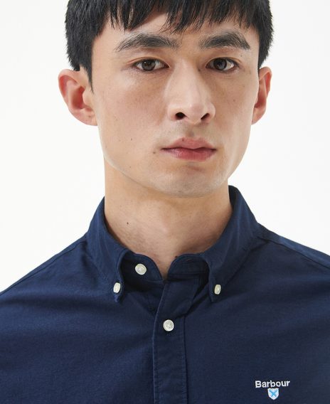 Barbour Oxford Tailored Long-Sleeved Shirt — Navy