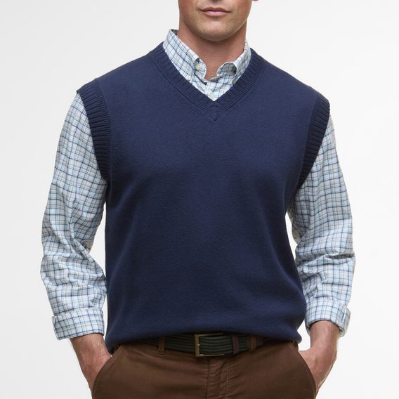 Barbour Kelson Knitted Vest — Navy