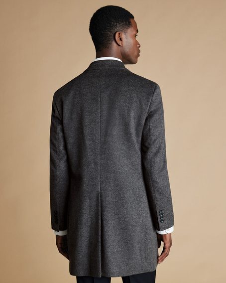 Charles Tyrwhitt Wool Overcoat — Dark Grey