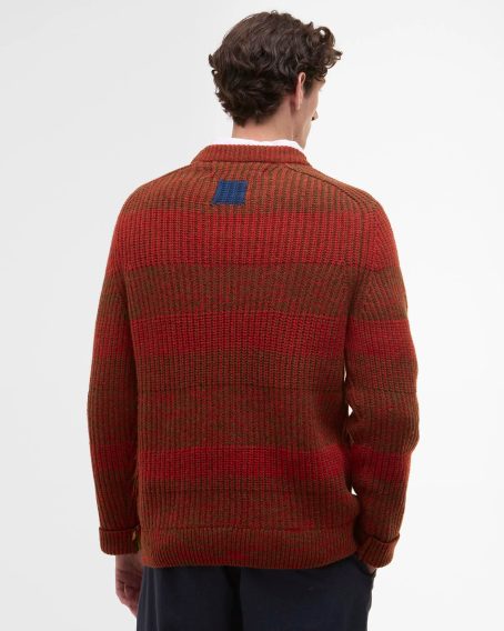 Barbour loves Paul Smith — Saddle Crew Neck Jumper Rosette Red