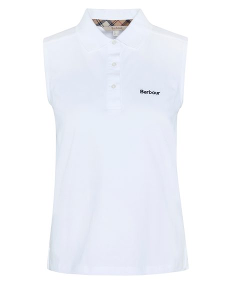 Barbour Bowford Sleeveless Polo Top — White