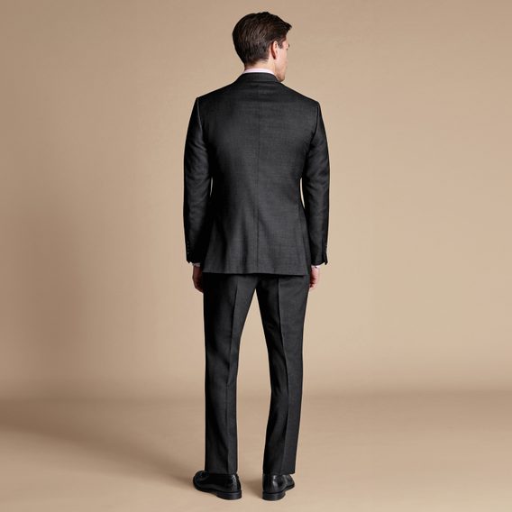 Charles Tyrwhitt Natural Stretch Twill Suit Jacket — Charcoal