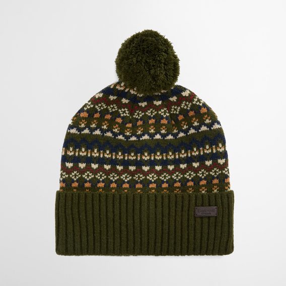 Barbour Marlow Fair Isle Beanie — Olive