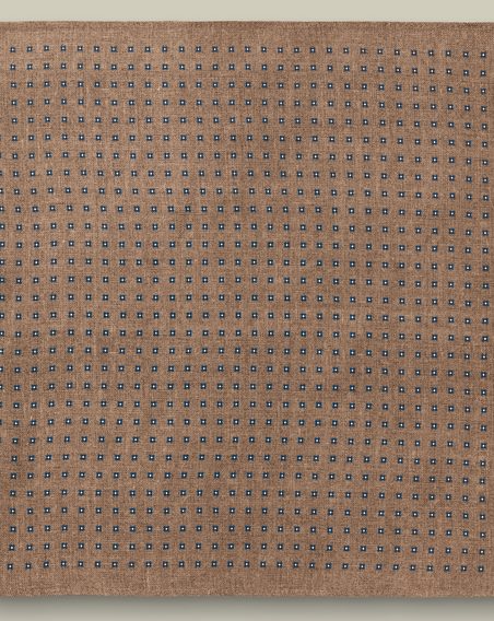 Charles Tyrwhitt Silk Linen Geo Pocket Square — Camel