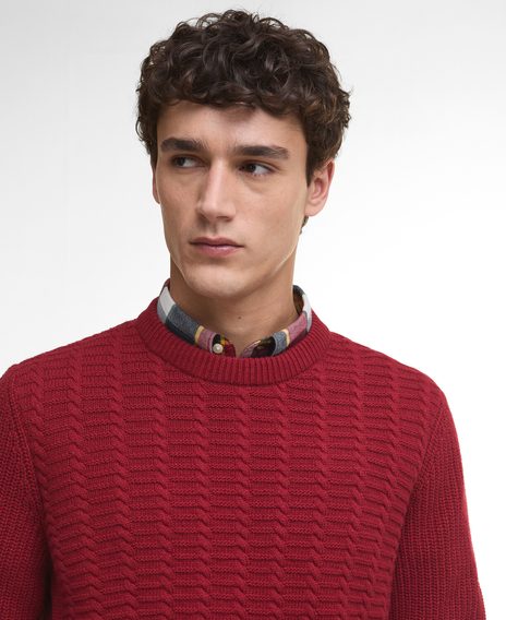 Barbour Cleveland Crew Neck Jumper — Biking Red