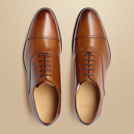 Charles Tyrwhitt Leather Oxford Shoes — Tan