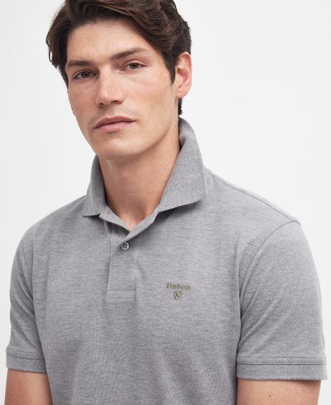 Barbour Lightweight Sports Polo Shirt — Grey Marl