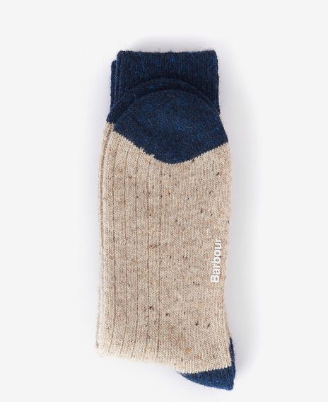 Barbour Houghton Socks — Stone/Navy