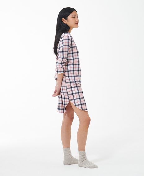 Barbour Etta Nightshirt — Navy/Pink Tartan