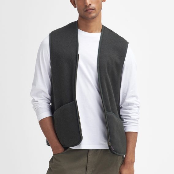 Barbour Warm Pile Zip-In Liner — Sage