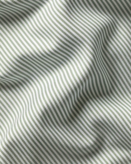 Charles Tyrwhitt Non-Iron Stretch Pinpoint Oxford Button-Down Shirt — Olive Stripe