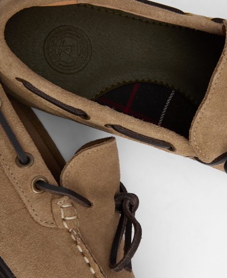 Barbour Courage Driving Shoes — Taupe Suede