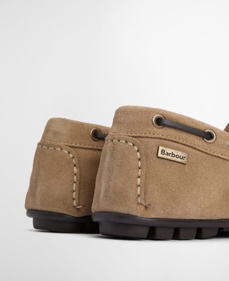 Barbour Courage Driving Shoes — Taupe Suede