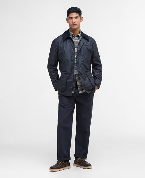 Barbour Ashby Wax Jacket — Navy