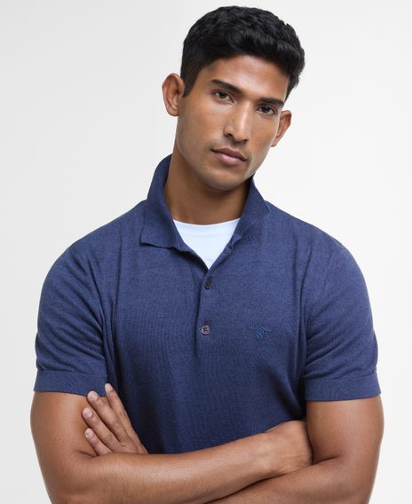 Barbour Buston Knitted Polo Shirt — Navy