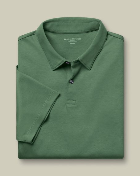 Charles Tyrwhitt Smart Jersey Polo — Green