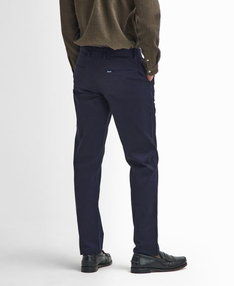 Barbour Sueded Sateen Tailored Fit Trousers — Dark Navy
