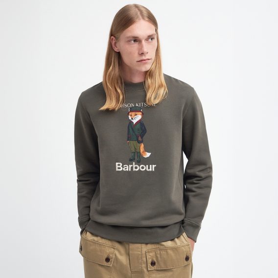 Barbour × Maison Kitsuné Beaufort Fox Sweatshirt — Uniform Green