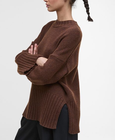 Barbour Sophia Crew Neck Jumper — Vicuna