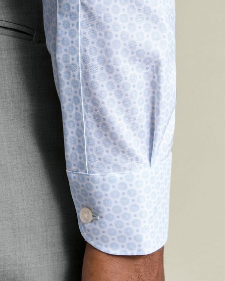 Charles Tyrwhitt Non-Iron Stretch Slim Fit Shirt — White And Sky