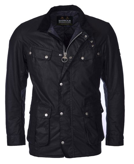 Barbour International Duke Wax Jacket — Navy