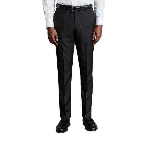 Charles Tyrwhitt Natural Stretch Twill Trousers — Black