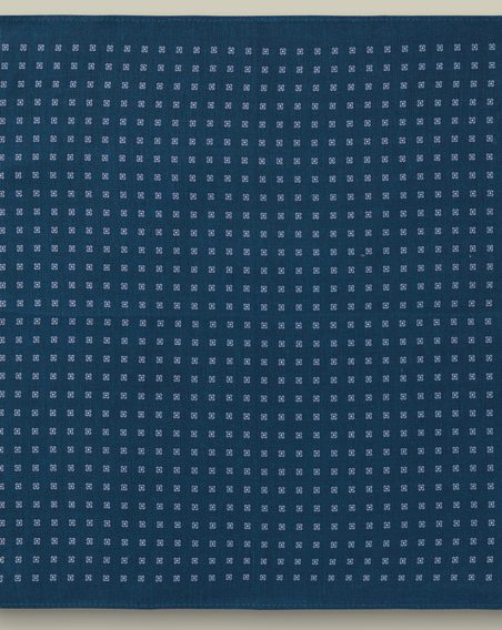 Charles Tyrwhitt Silk Linen Geo Pocket Square — Petrol Blue
