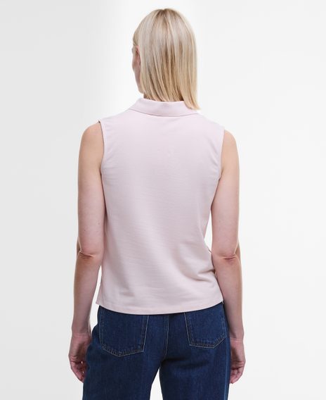 Barbour Bowford Sleeveless Polo Top — Primrose Pink