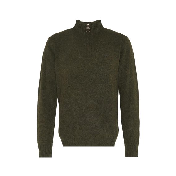 Barbour Essential Lambswool Half Zip Knitted Jumper — Seaweed
