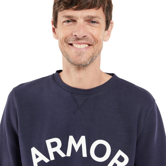 Памучен суичър с щампа Armor Lux Heritage Sweatshirt — Navy