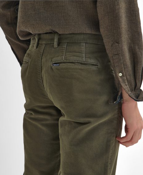 Barbour Moleskin Tailored Trousers — Dark Olive