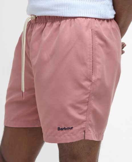 Barbour Staple Logo 7″ Swim Shorts — Pink Clay