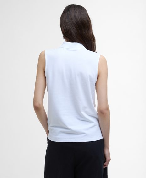 Barbour Bowford Sleeveless Polo Top — White