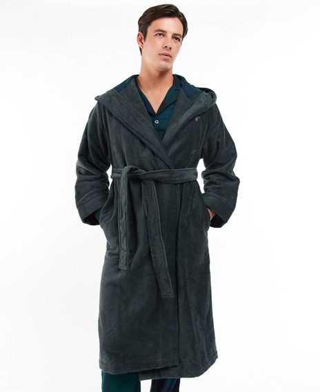 Памучен халат Barbour Angus Dress Gown - Charcoal