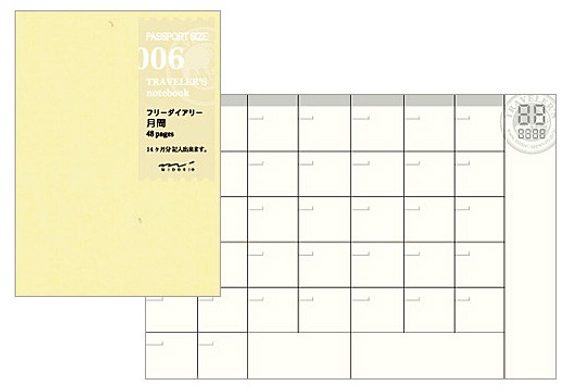 TRAVELER'S 006 — Free Diary (Monthly, Passport)